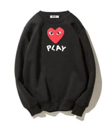 CDG Play Double Side Printed Sweatshirt Black
