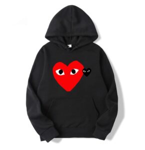 Red Heart And Gray Heart Cdg Hoodie